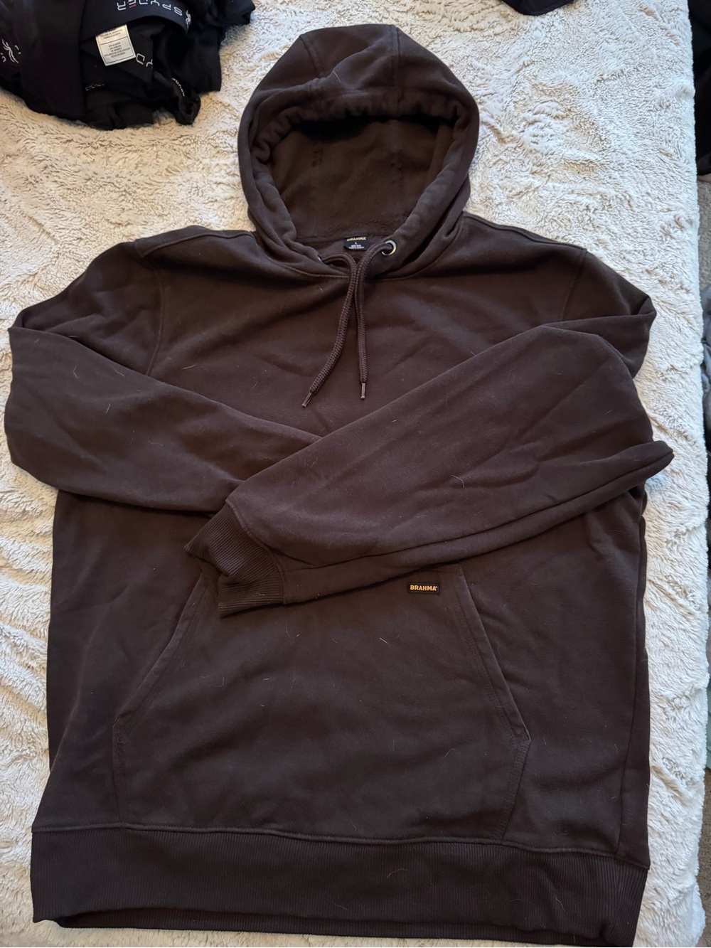 Brahma Dark Brown Hooded Pullover Sweatshirt